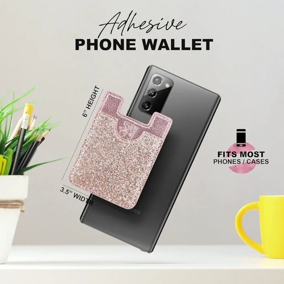 Glitter Koala Pouch - Phone Card Holder, Stick On Wallet (White) - Picture 6 of 8